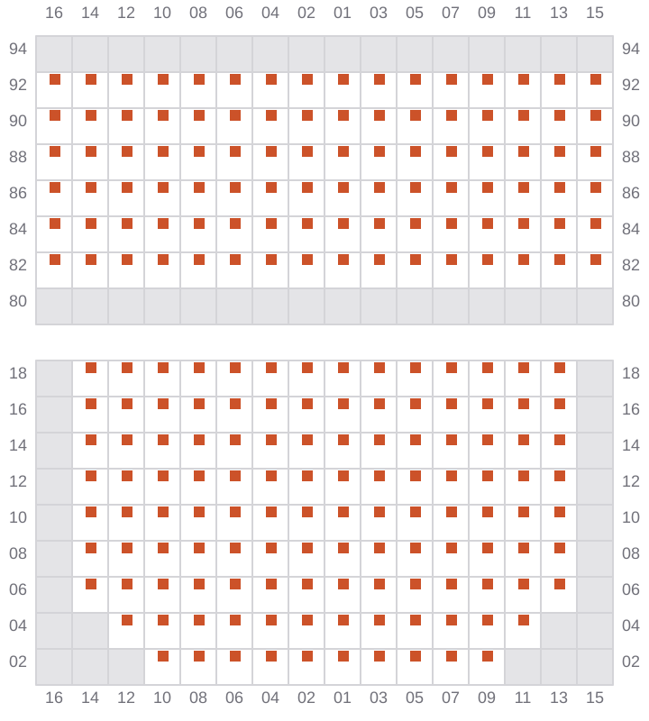Bay 025 view and slots of MSC ORIANE