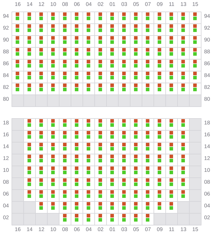 Bay 043 view and slots of MSC ORIANE