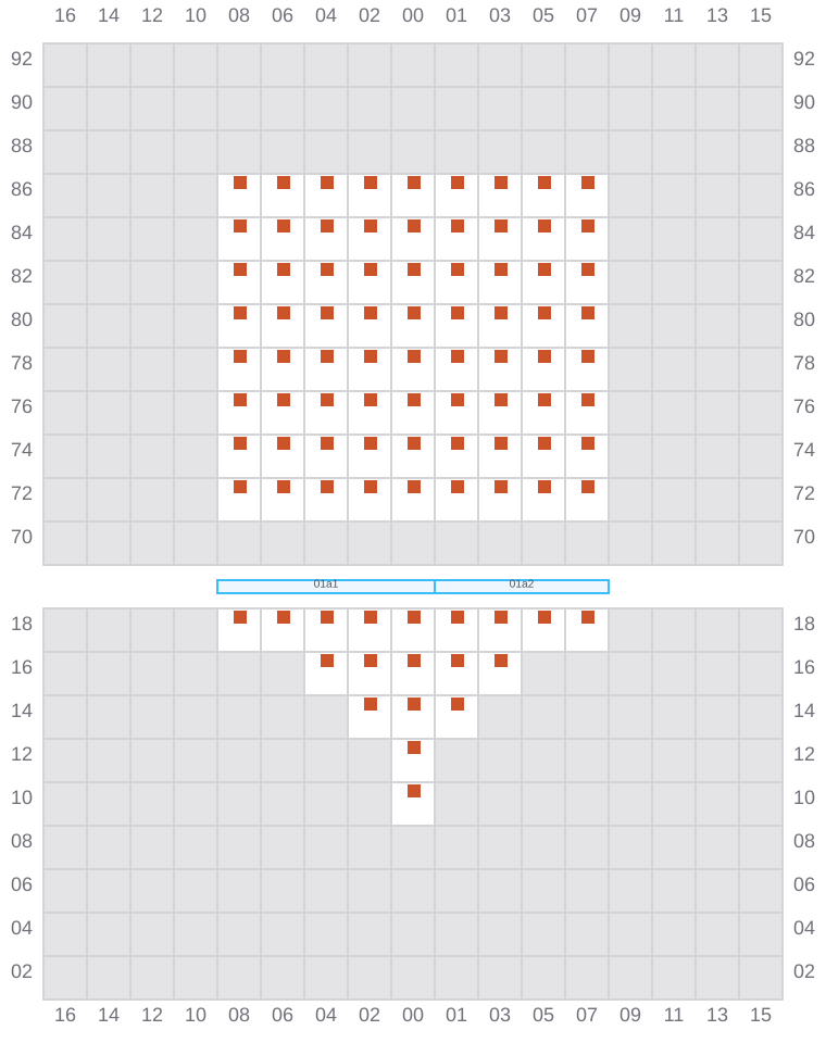 Bay 001 view and slots of MSC LE HAVRE