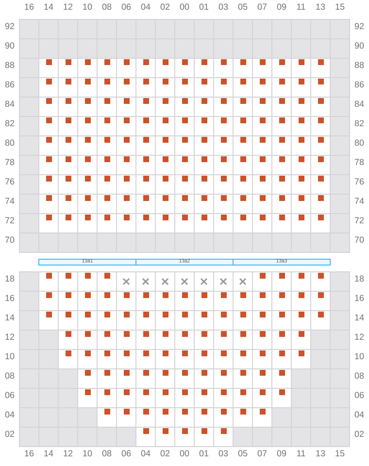 Bay 013 view and slots of MSC LE HAVRE