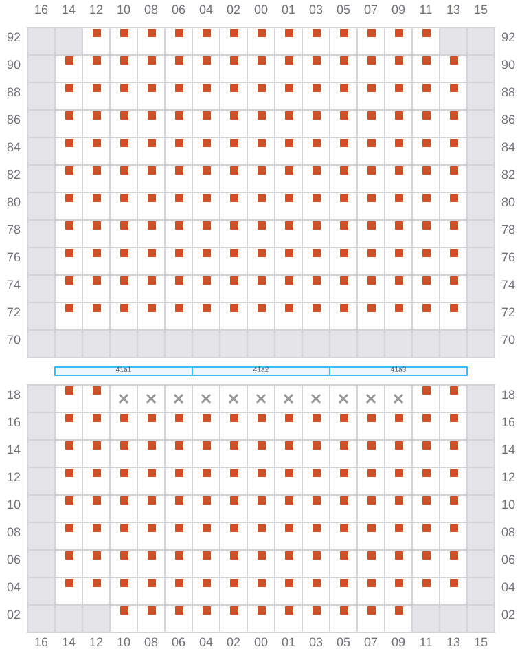 Bay 041 view and slots of MSC LE HAVRE
