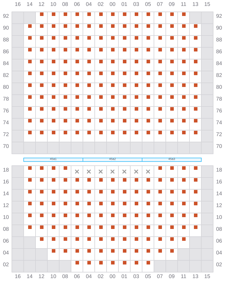 Bay 045 view and slots of MSC LE HAVRE