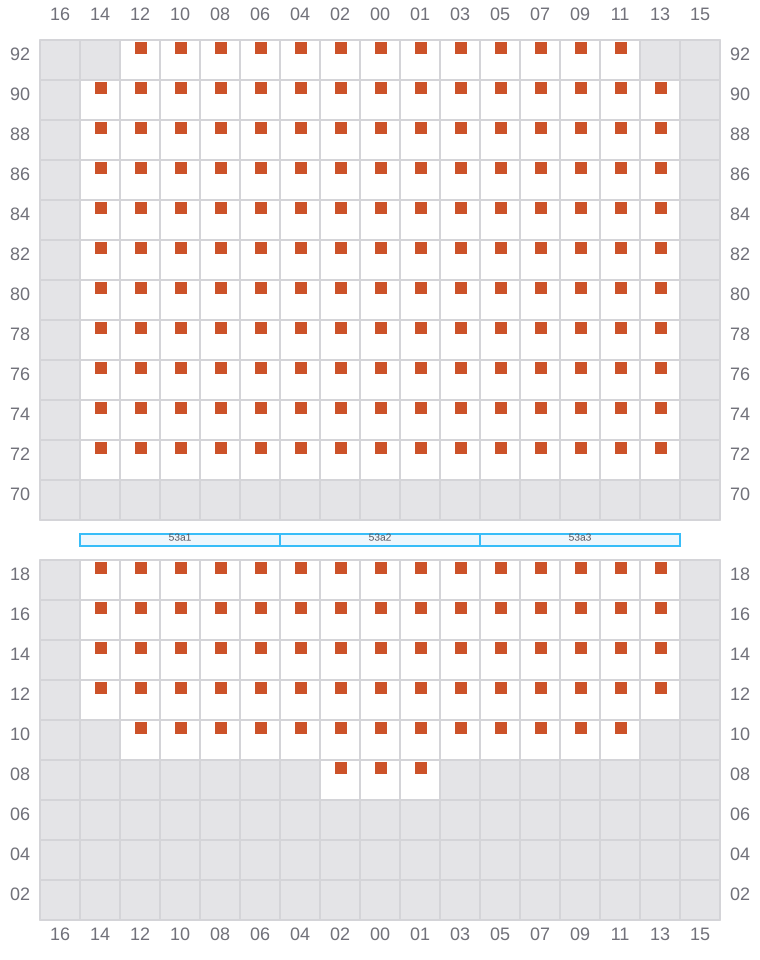 Bay 053 view and slots of MSC LE HAVRE