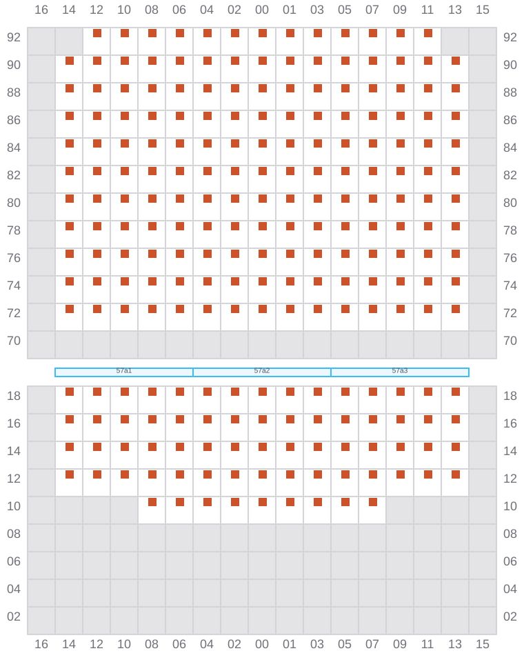 Bay 057 view and slots of MSC LE HAVRE