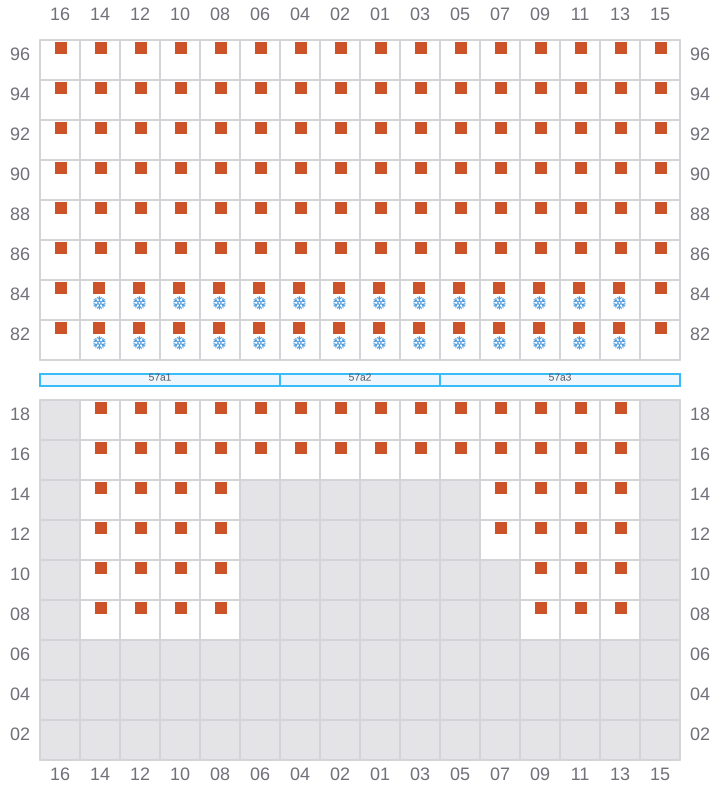 Bay 059 view and slots of MAERSK SERANGOON