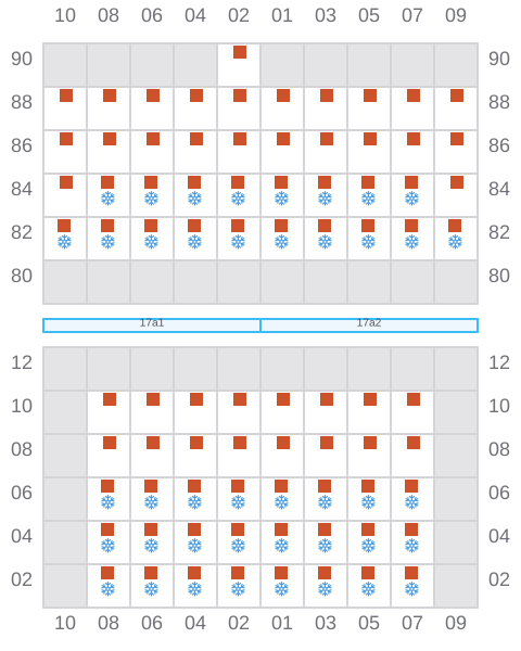 Bay 019 view and slots of ALEXANDER MAERSK