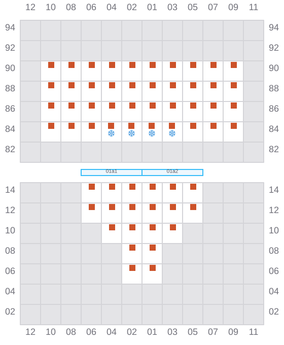Bay 003 view and slots of CMA CGM MOMBASA