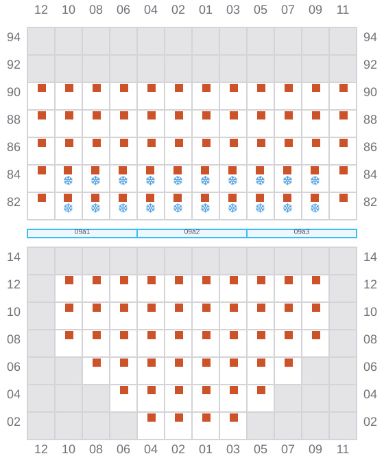 Bay 011 view and slots of CMA CGM MOMBASA