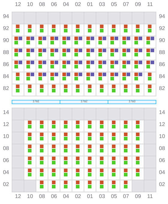 Bay 017 view and slots of CMA CGM MOMBASA