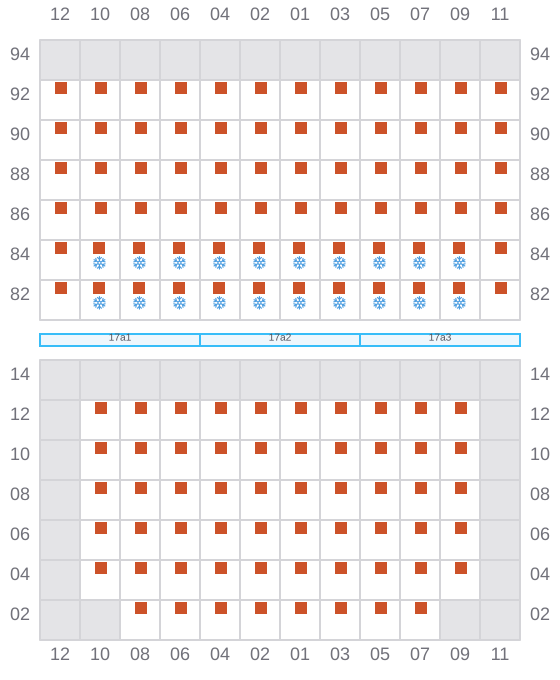 Bay 019 view and slots of CMA CGM MOMBASA