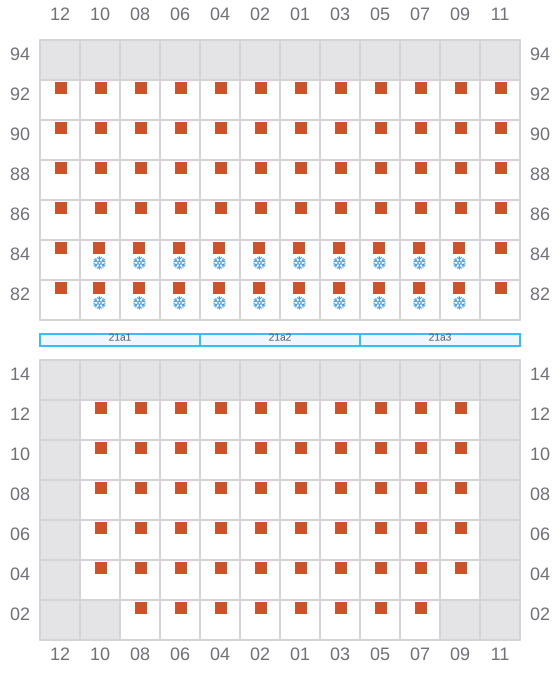 Bay 023 view and slots of CMA CGM MOMBASA