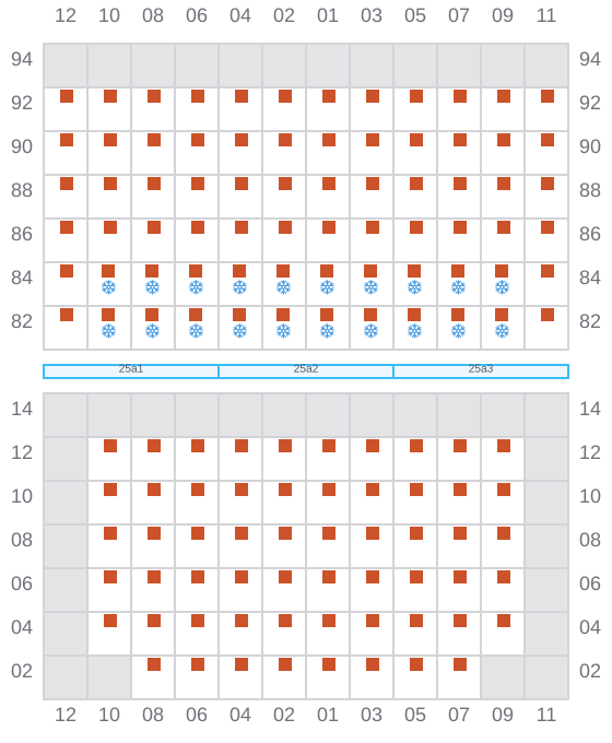 Bay 027 view and slots of CMA CGM MOMBASA