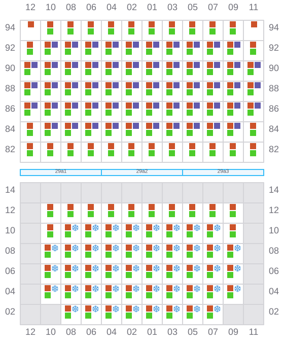 Bay 029 view and slots of CMA CGM MOMBASA
