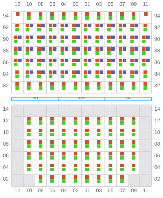 Bay 033 view and slots of CMA CGM MOMBASA
