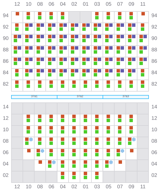 Bay 037 view and slots of CMA CGM MOMBASA