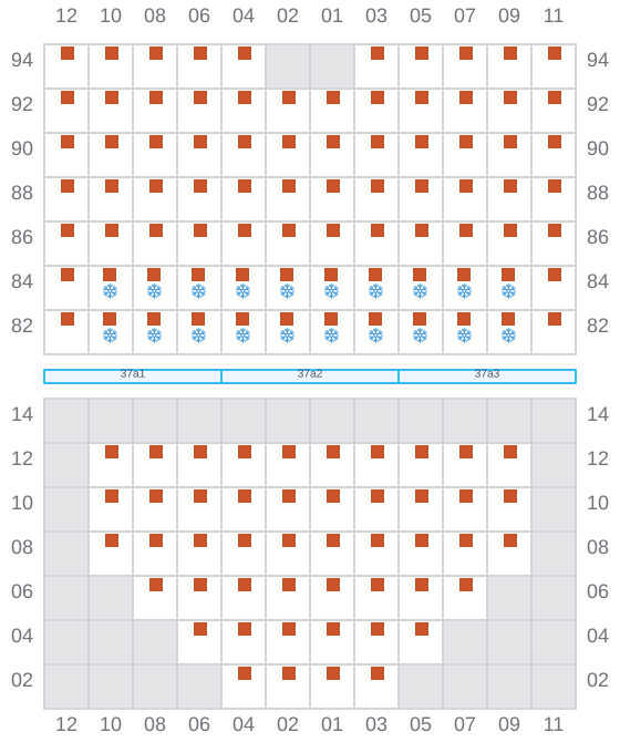 Bay 039 view and slots of CMA CGM MOMBASA