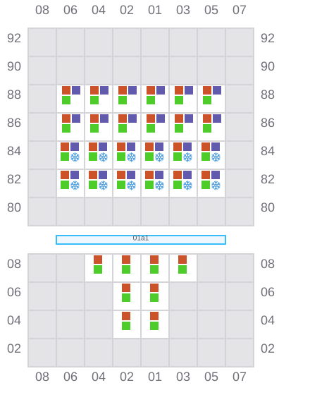 Bay 001 view and slots of CONTSHIP MED