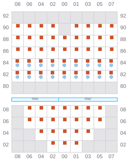 Bay 007 view and slots of CONTSHIP MED