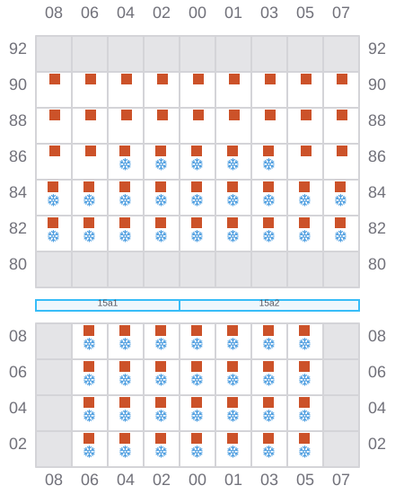 Bay 017 view and slots of CONTSHIP MED