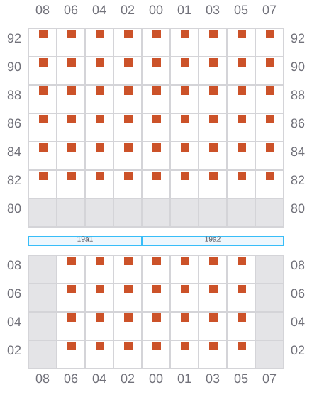 Bay 021 view and slots of CONTSHIP MED