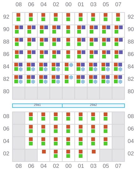 Bay 029 view and slots of CONTSHIP MED
