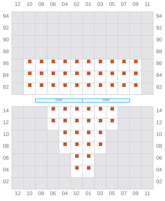 Bay 003 view and slots of CMA CGM GUARANI
