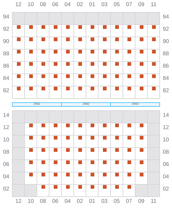 Bay 031 view and slots of CMA CGM GUARANI