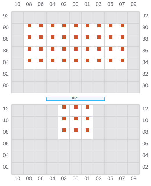 Bay 003 view and slots of CMA CGM HOMERE