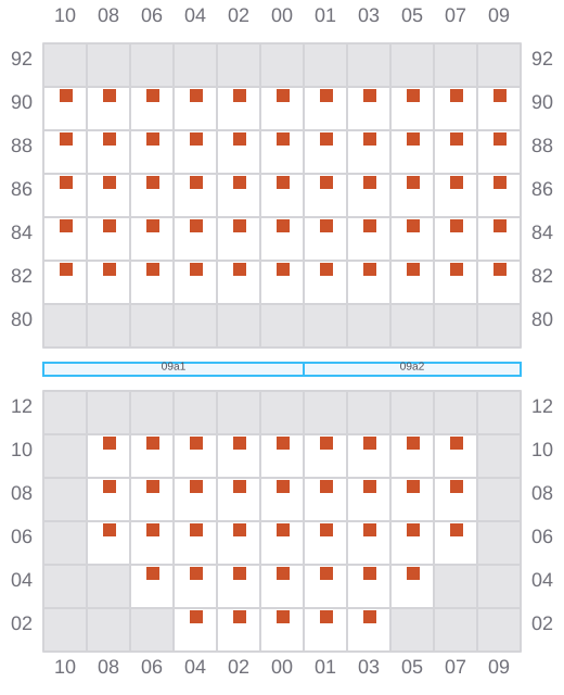 Bay 011 view and slots of CMA CGM HOMERE