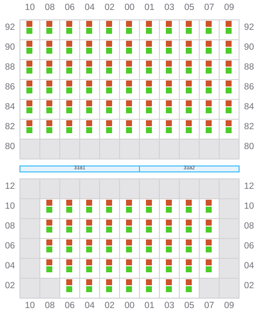Bay 013 view and slots of CMA CGM HOMERE