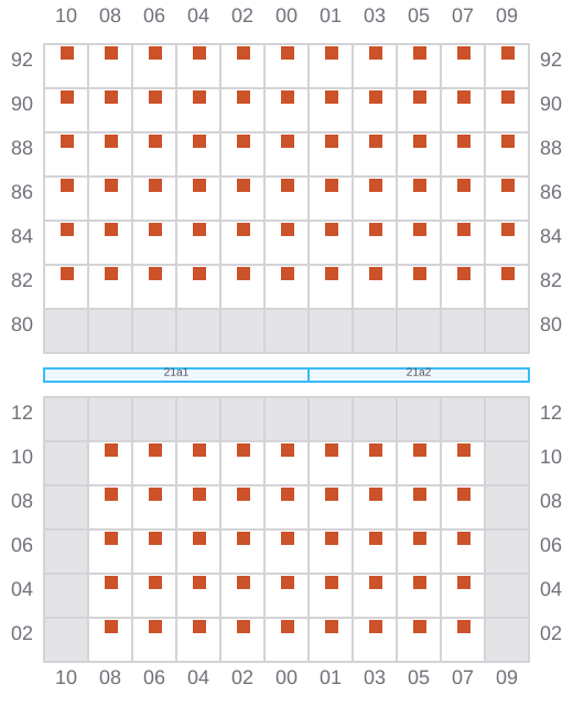 Bay 023 view and slots of CMA CGM HOMERE