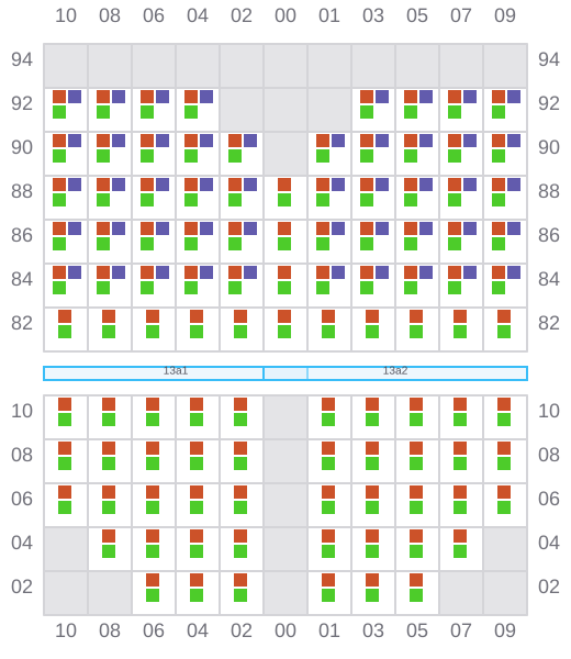 Bay 013 view and slots of CMA CGM SAIGON