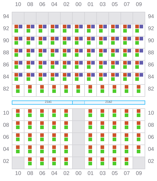 Bay 021 view and slots of CMA CGM SAIGON
