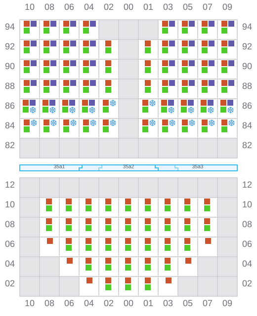 Bay 035 view and slots of HE JIN