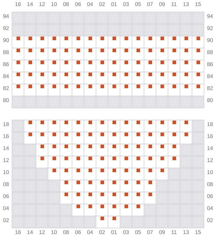 Bay 013 view and slots of MSC FIAMMETTA