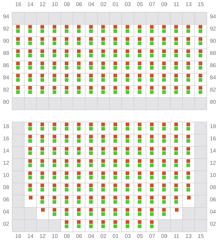 Bay 023 view and slots of MSC FIAMMETTA