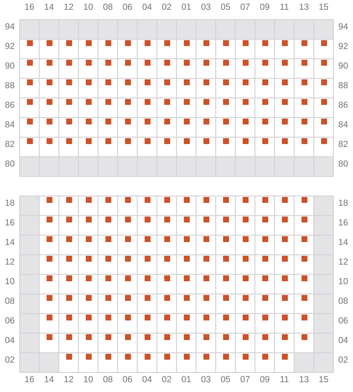 Bay 029 view and slots of MSC FIAMMETTA