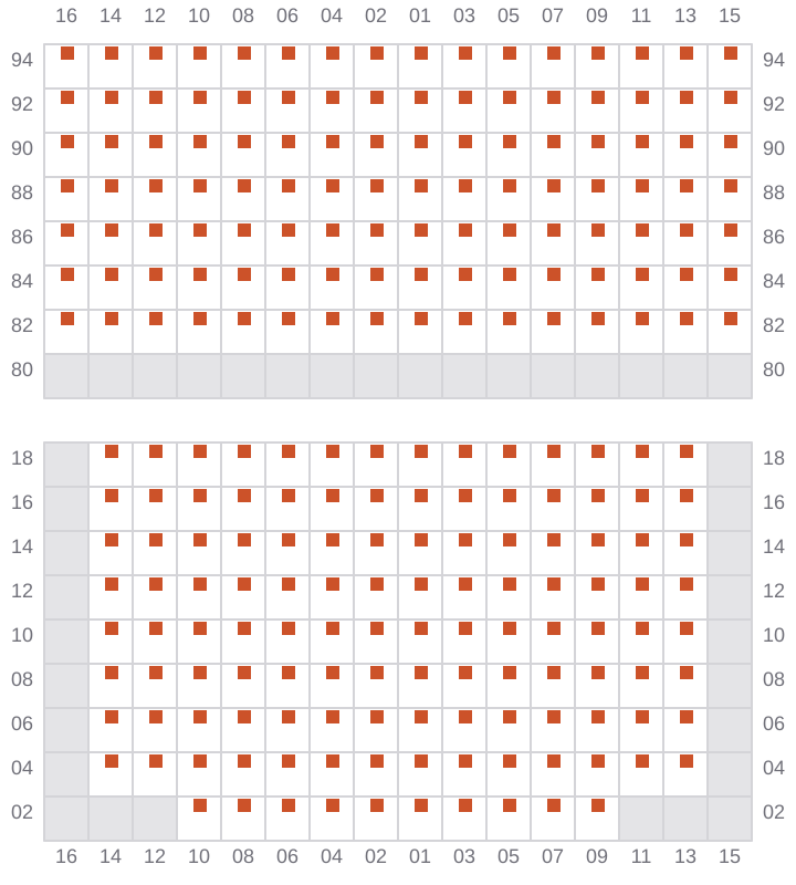 Bay 041 view and slots of MSC FIAMMETTA