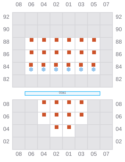 Bay 003 view and slots of ATLANTIC EAST