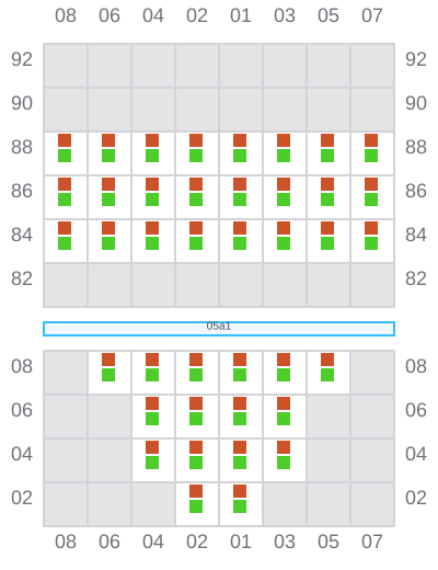 Bay 005 view and slots of ATLANTIC EAST