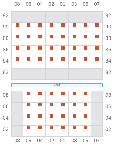 Bay 011 view and slots of ATLANTIC EAST