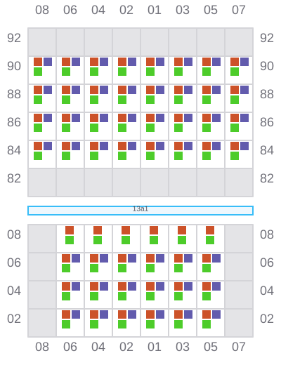 Bay 013 view and slots of ATLANTIC EAST