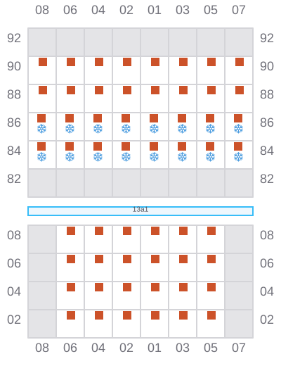 Bay 015 view and slots of ATLANTIC EAST