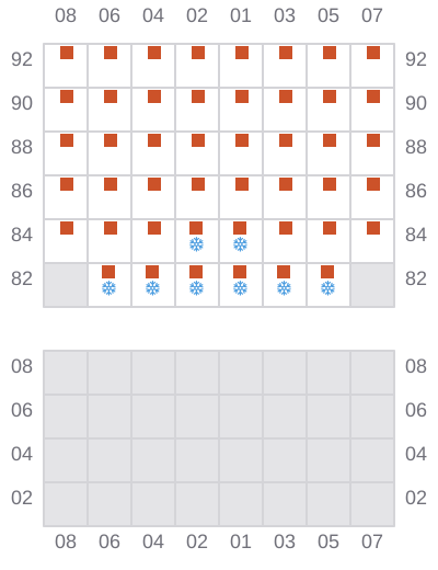 Bay 029 view and slots of ATLANTIC EAST