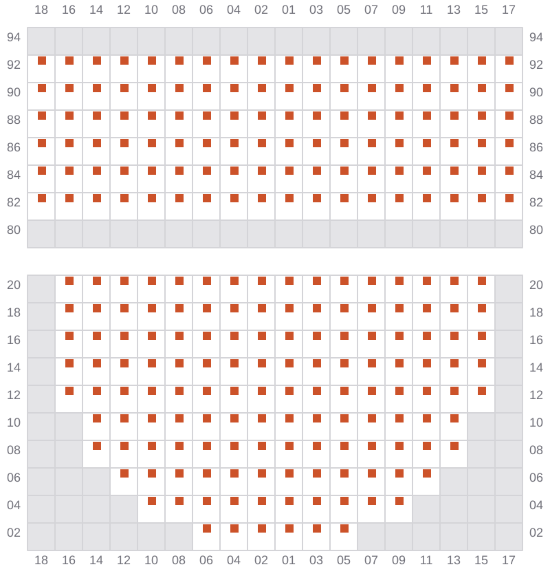 Bay 021 view and slots of MSC MARIA ELENA