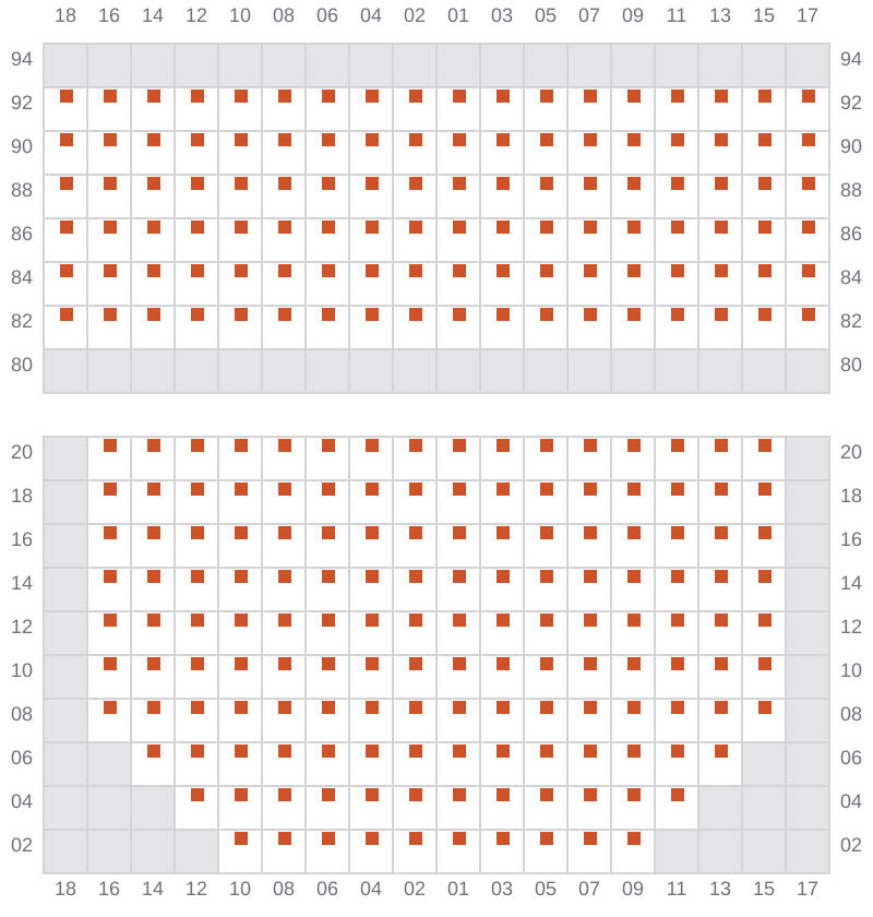 Bay 025 view and slots of MSC MARIA ELENA