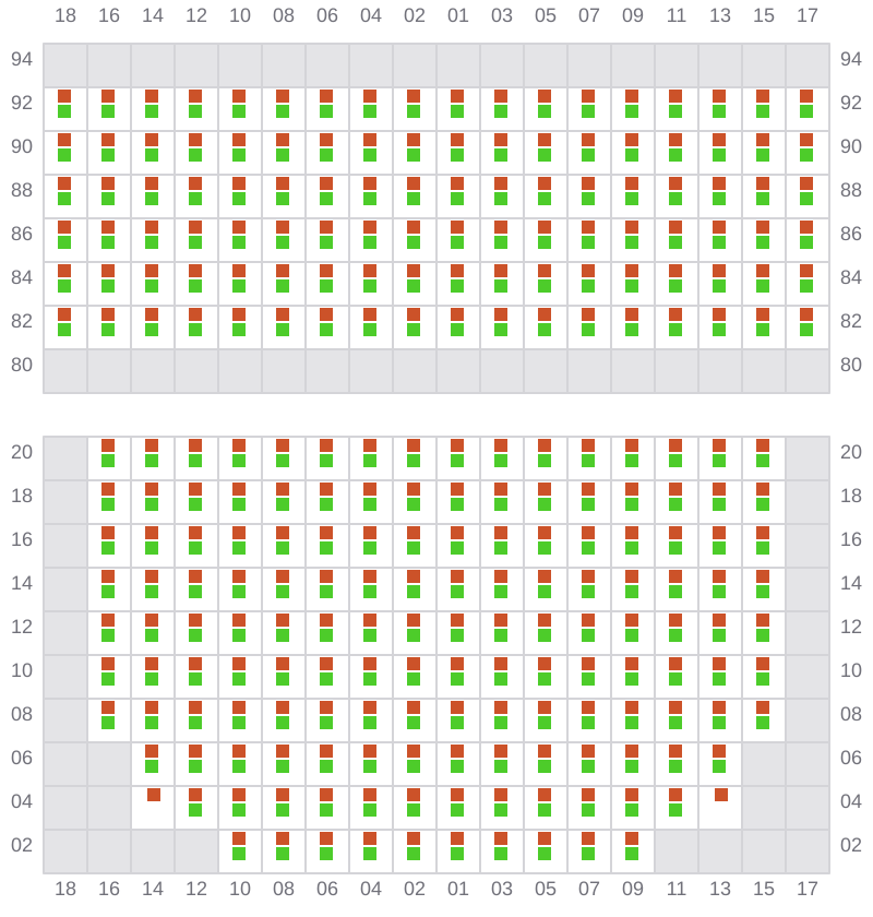 Bay 027 view and slots of MSC MARIA ELENA