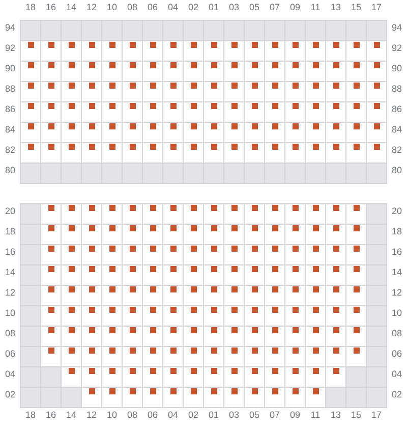 Bay 029 view and slots of MSC MARIA ELENA