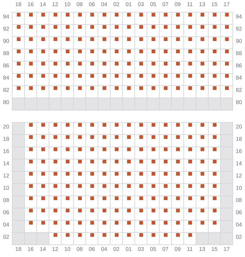 Bay 053 view and slots of MSC MARIA ELENA