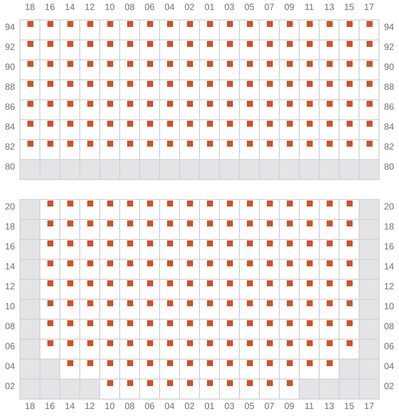 Bay 057 view and slots of MSC MARIA ELENA